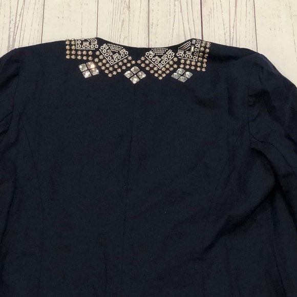 Chicos Open-Front Jacket Jeweled Linen Blazer - Picture 8 of 8